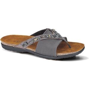 NAOT Jennifer Gray Beaded Slide Sandals Thongs Size 37